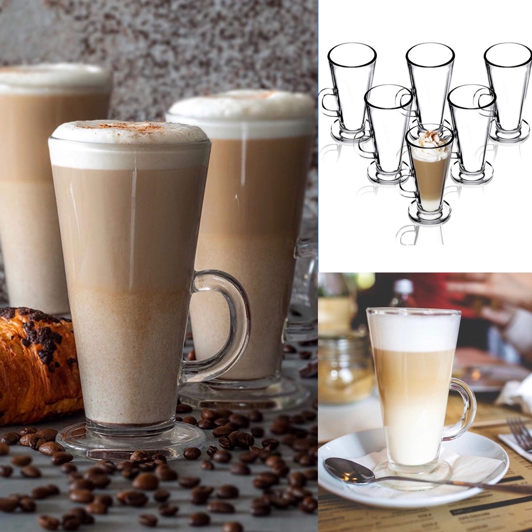 Draaien Het is de bedoeling dat grootmoeder Latte macchiato koffie glazen 6pcs - BazaarTanger